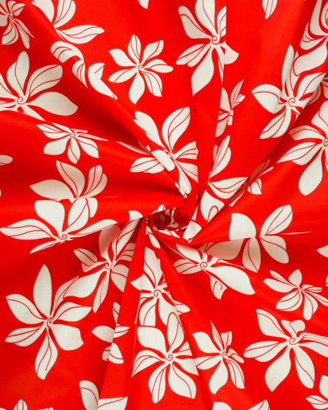 Polynesian fabric TIARE Red - Tissushop